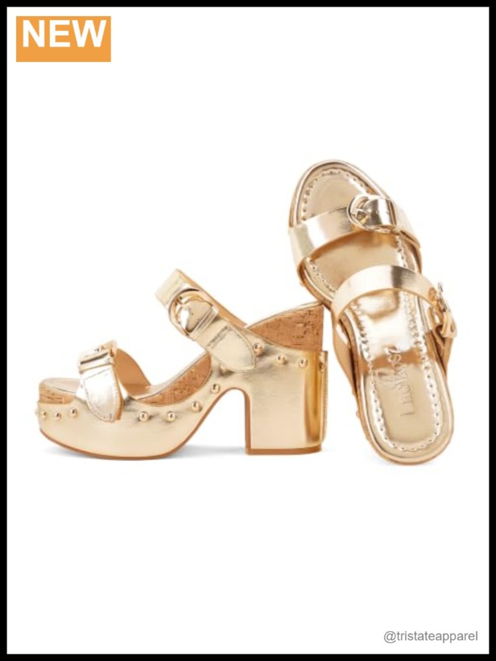 Platform Heeled Sandals 4.5" Chunky Block Heels Slip On Double Strap Faux